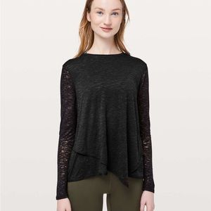 Lululemon Women’s Black Burnout Sweetest Day Long Sleeve Shirt | Size Small